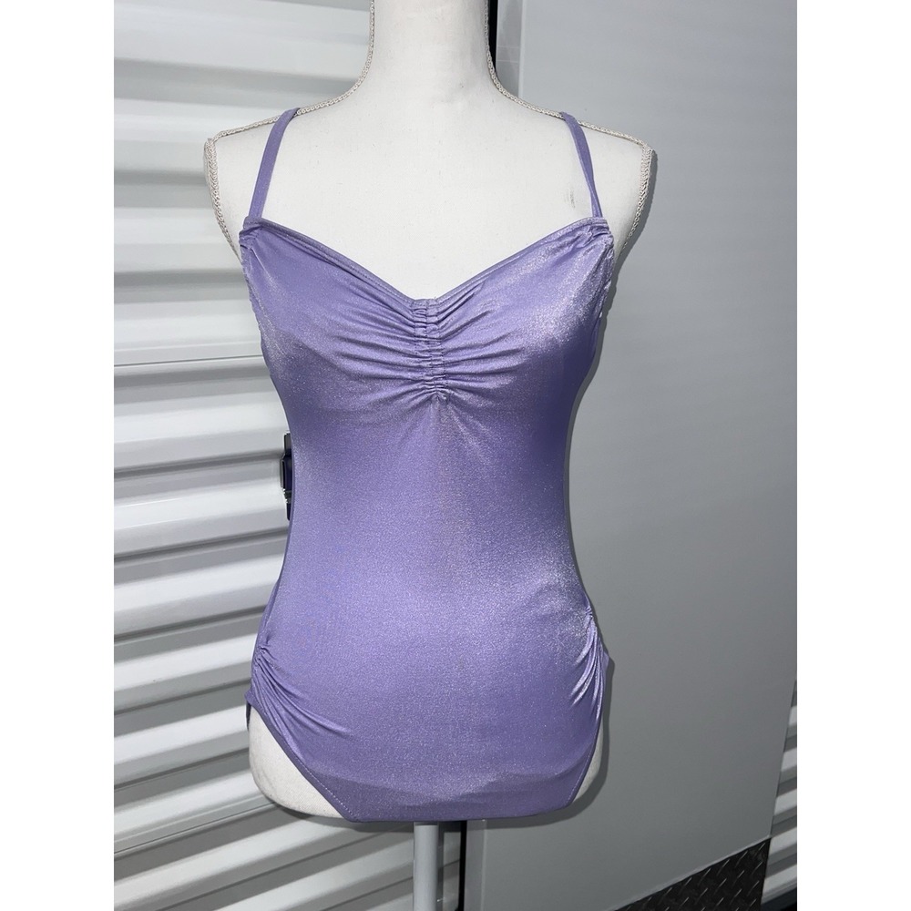 Vintage 1980's Cheryl Tiegs Sears One Piece Swimsuit Purple  Size 12 SEARS